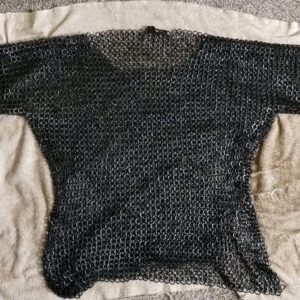 Riveted steel chainmail shirt