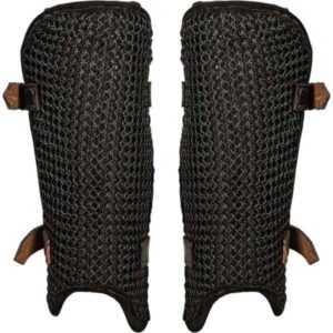 Connor Blackened Chainmail Greaves